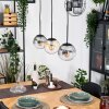 Gastor hanging light, globe light, pendant light Amber, clear, Smoke-coloured, 3-light sources