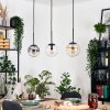 Gastor hanging light, globe light, pendant light Amber, clear, Smoke-coloured, 3-light sources