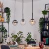 Gastor hanging light, globe light, pendant light Amber, clear, Smoke-coloured, 3-light sources
