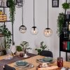 Gastor hanging light, globe light, pendant light Amber, clear, Smoke-coloured, 3-light sources