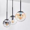 Gastor hanging light, globe light, pendant light Amber, clear, Smoke-coloured, 3-light sources
