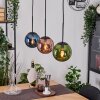 Gastor hanging light, globe light, pendant light blue, green, coppery, 3-light sources