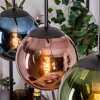 Gastor hanging light, globe light, pendant light blue, green, coppery, 3-light sources