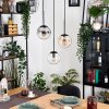 Gastor hanging light, globe light, pendant light Amber, clear, Smoke-coloured, 3-light sources