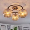 Ripoll ceiling light, globe light Amber, 3-light sources