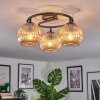 Ripoll ceiling light, globe light Amber, 3-light sources