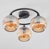 Ripoll ceiling light, globe light Amber, 3-light sources