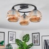 Ripoll ceiling light, globe light Amber, 3-light sources