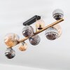Chehalis ceiling light, globe light gold, black, 10-light sources
