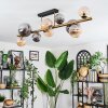 Chehalis ceiling light, globe light gold, black, 10-light sources