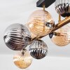 Chehalis ceiling light, globe light gold, black, 10-light sources