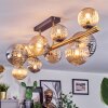 Chehalis ceiling light, globe light gold, black, 10-light sources