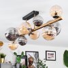 Chehalis ceiling light, globe light gold, black, 10-light sources