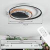 Trapani ceiling light LED gold, black, 1-light source, Remote control