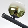 Chehalis ceiling light, globe light blue, green, clear, coppery, 10-light sources