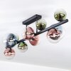 Chehalis ceiling light, globe light blue, green, clear, coppery, 10-light sources