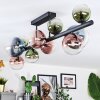 Chehalis ceiling light, globe light blue, green, clear, coppery, 10-light sources