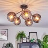 Koyoto ceiling light, globe light 52 cm Smoke-coloured, 5-light sources