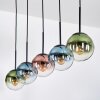 Gastor hanging light, globe light, pendant light blue, green, clear, coppery, 5-light sources