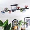 Chehalis ceiling light, globe light blue, green, clear, coppery, 10-light sources