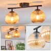Koyoto ceiling light, globe light Amber, 2-light sources