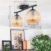 Koyoto ceiling light, globe light Amber, 2-light sources