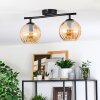 Koyoto ceiling light, globe light Amber, 2-light sources