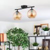 Koyoto ceiling light, globe light Amber, 2-light sources