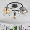Ripoll ceiling light, globe light Amber, clear, Smoke-coloured, 3-light sources