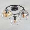 Ripoll ceiling light, globe light Amber, clear, Smoke-coloured, 3-light sources