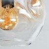 Ripoll ceiling light, globe light Amber, clear, 3-light sources