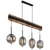 Globo LOREY Pendant Light Dark wood, black, 4-light sources