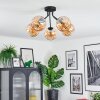 Koyoto ceiling light, globe light 52 cm Amber, 5-light sources