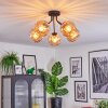 Koyoto ceiling light, globe light 52 cm Amber, 5-light sources