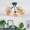 Koyoto ceiling light, globe light 52 cm Amber, 5-light sources