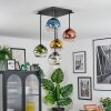 Koyoto ceiling light, globe light blue, gold, green, clear, coppery, Smoke-coloured, 5-light sources