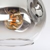 Ripoll ceiling light, globe light chrome, clear, Smoke-coloured, 2-light sources