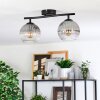 Koyoto ceiling light, globe light clear, Smoke-coloured, 2-light sources