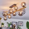 Chehalis ceiling light, globe light gold, black, 10-light sources