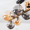 Chehalis ceiling light, globe light gold, black, 10-light sources