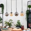 Gastor hanging light, globe light, pendant light Amber, Smoke-coloured, 4-light sources