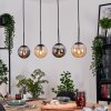 Gastor hanging light, globe light, pendant light Amber, Smoke-coloured, 4-light sources