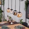 Gastor hanging light, globe light, pendant light Amber, clear, Smoke-coloured, 4-light sources