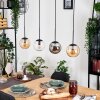 Gastor hanging light, globe light, pendant light Amber, clear, Smoke-coloured, 4-light sources