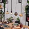 Gastor hanging light, globe light, pendant light Amber, clear, Smoke-coloured, 4-light sources