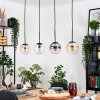 Gastor hanging light, globe light, pendant light Amber, clear, Smoke-coloured, 4-light sources