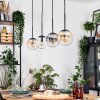 Gastor hanging light, globe light, pendant light Amber, clear, Smoke-coloured, 4-light sources