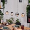 Gastor hanging light, globe light, pendant light Amber, clear, Smoke-coloured, 4-light sources