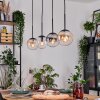 Gastor hanging light, globe light, pendant light Amber, clear, Smoke-coloured, 4-light sources