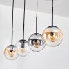 Gastor hanging light, globe light, pendant light Amber, clear, Smoke-coloured, 4-light sources